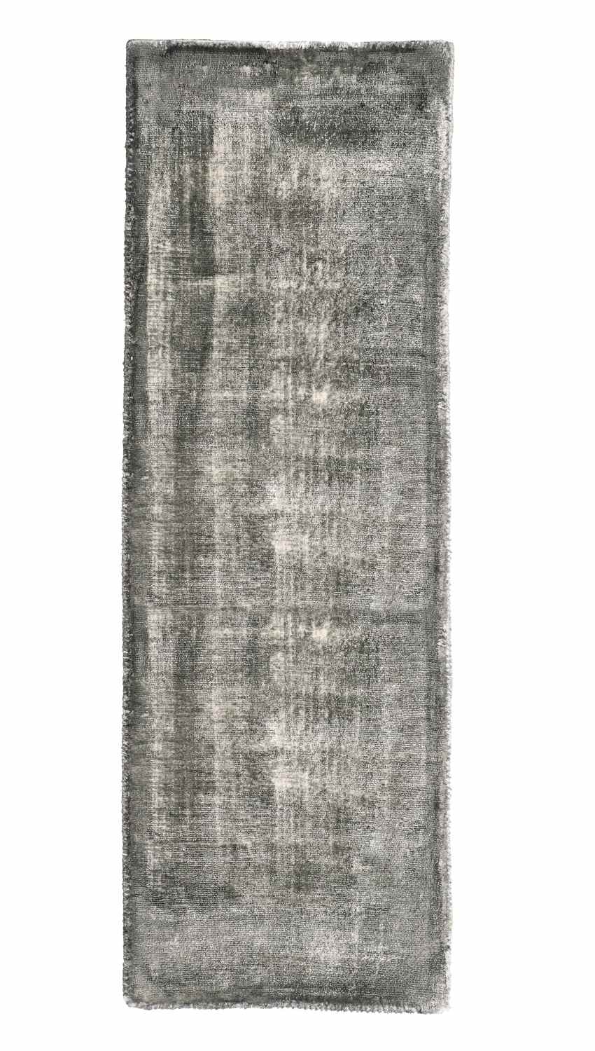 Der Teppich Rashmi überzeugt mit seinem modernen Design. Gefertigt wurde die Vorderseite aus Viskose und die Rückseite aus Baumwolle. Der Teppich besitzt eine grauen Farbton und die Maße von 80x250 cm.
