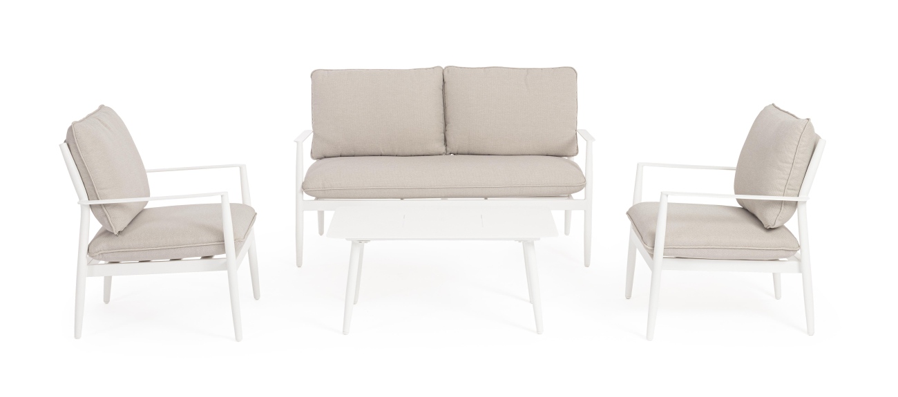 Garten-Set Nebula 4er Gruppe, Weiß