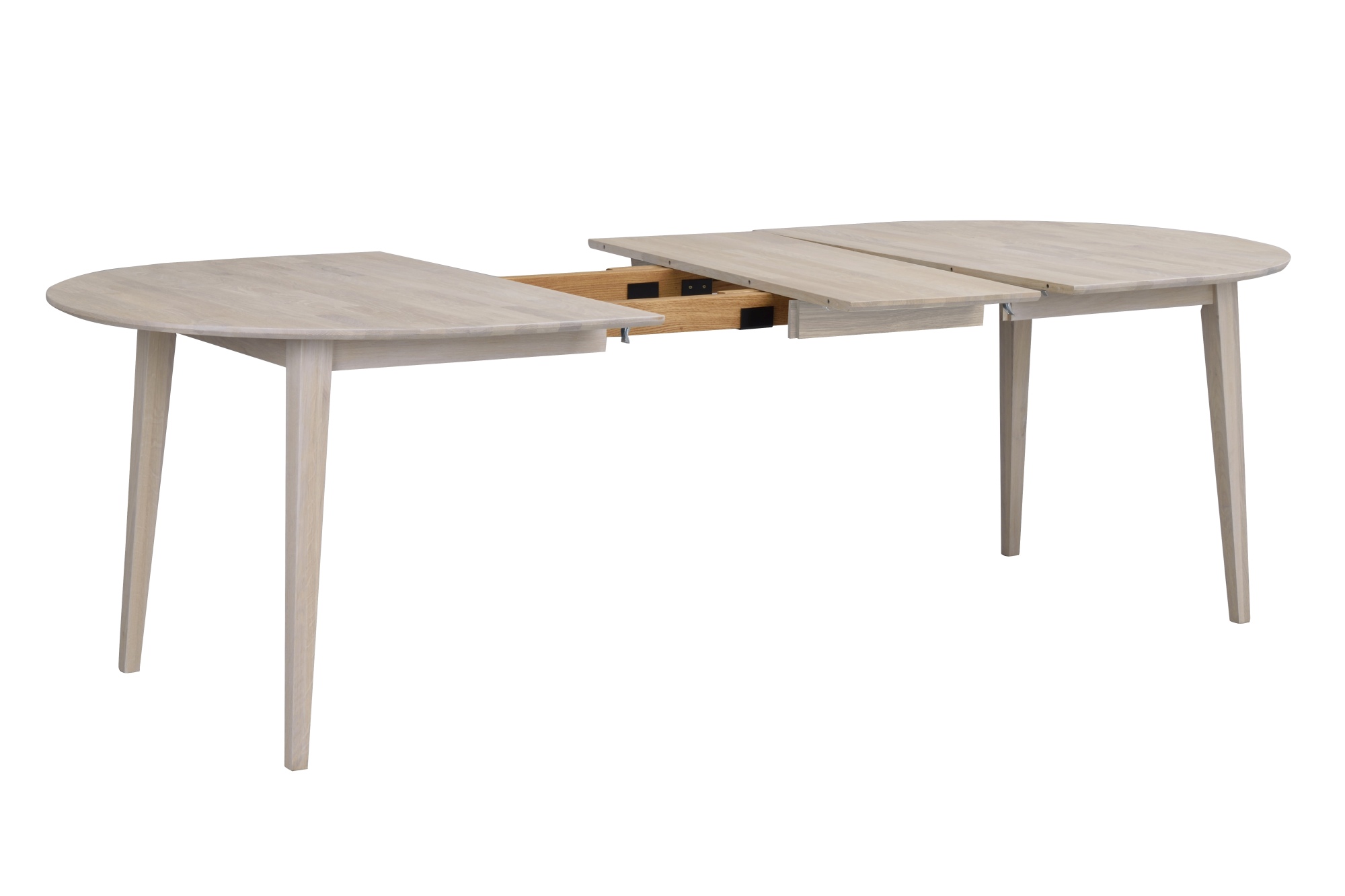 Hochwertiger Esstisch Filippa Oval mit Auszug, 170/210cm, Eiche Weiß pigmentiert für jede Einrichtung.