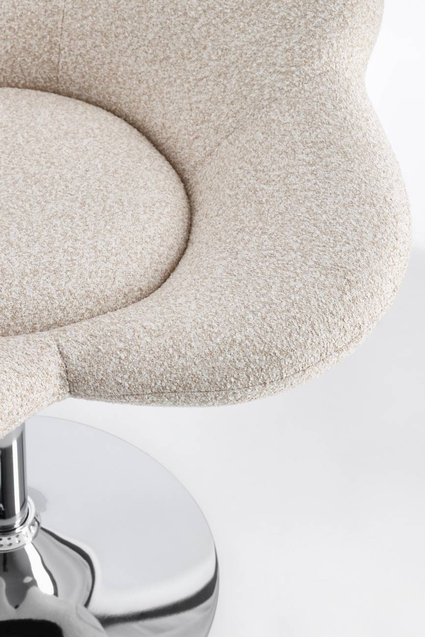 Esszimmerstuhl Fleur 2er-Set, Chrome / Beige