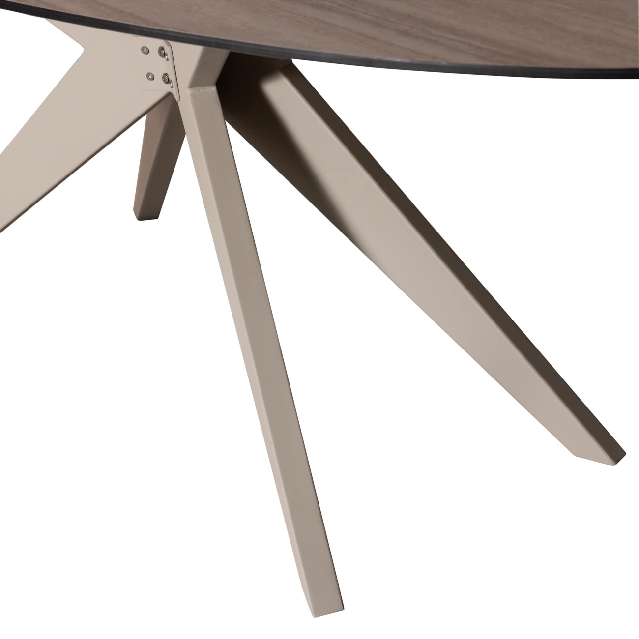 Der Gartenesstisch Elk überzeugt mit seinem modernen Design. Gefertigt wurde er aus HPL, welches einen Sand Farbton besitzt. Das Gestell ist aus Aluminium und hat eine Sand Farbe. Der Esstisch besitzt eine Größe von 220x100 cm.