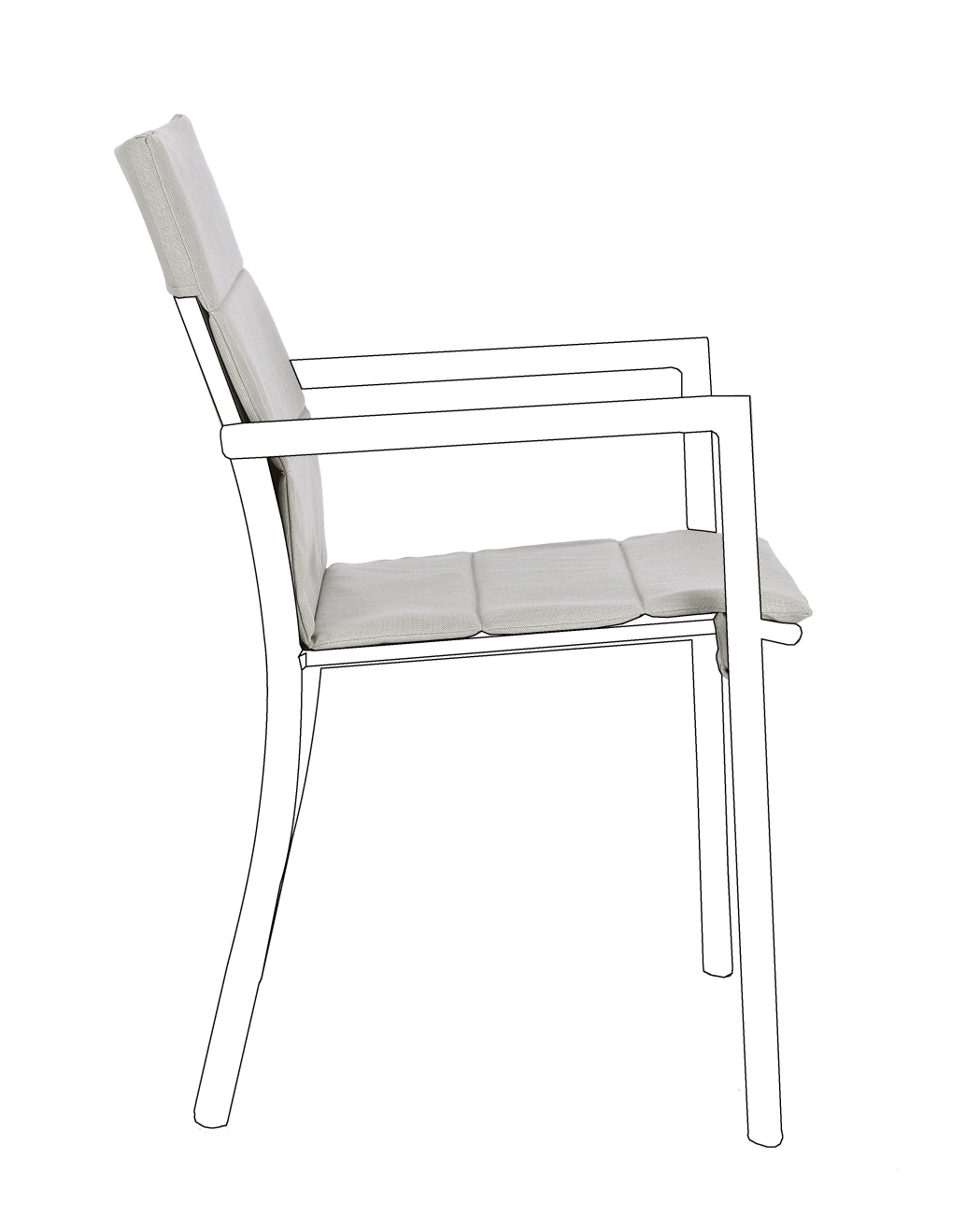 Auflage für Gartenstuhl Konnor, Hellgrau