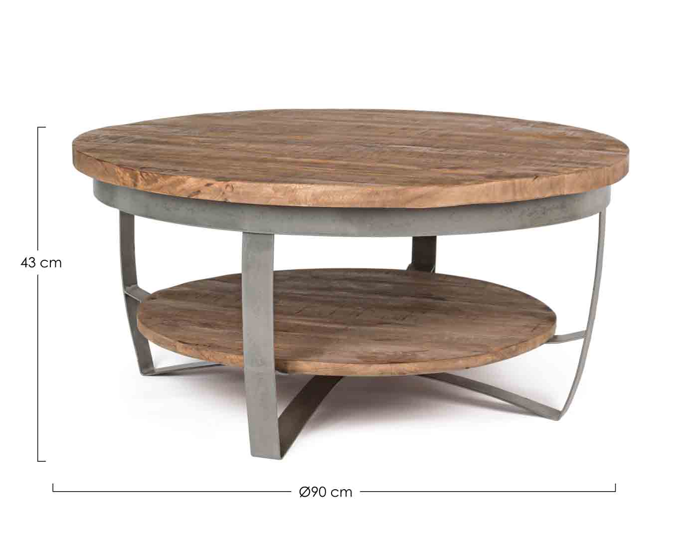 Massiver Couchtisch Mavila wurde aus Mangoholz gefertigt. Das Gestell ist aus Stahl. Außerdem besitzt der Tisch eine Unterplatte für ausreichend Stauraum.