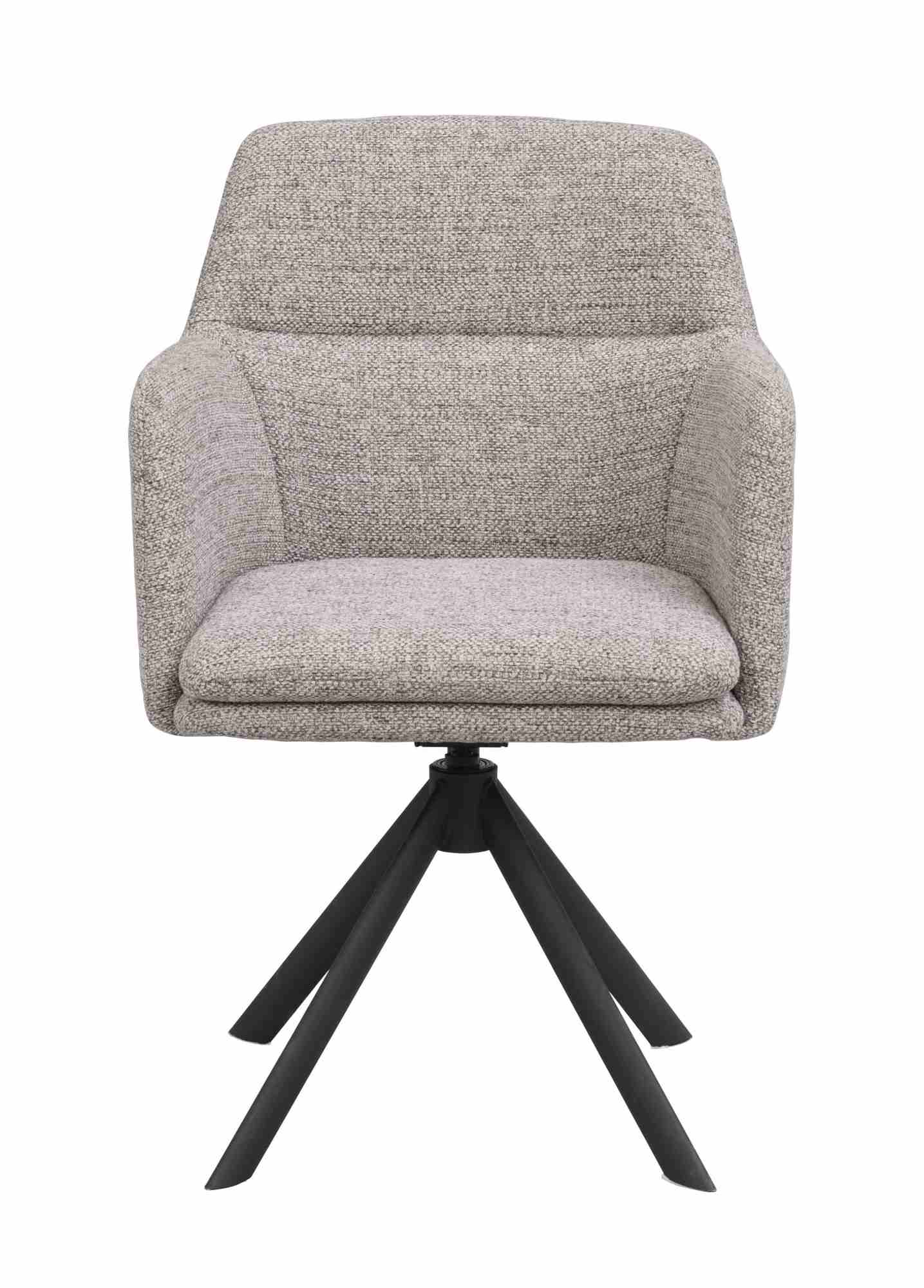 Stuhl Gladstone 2er Set mit Armlehnen, drehbar, Dunkelbeige passt perfekt in stilvolle Wohnräume.