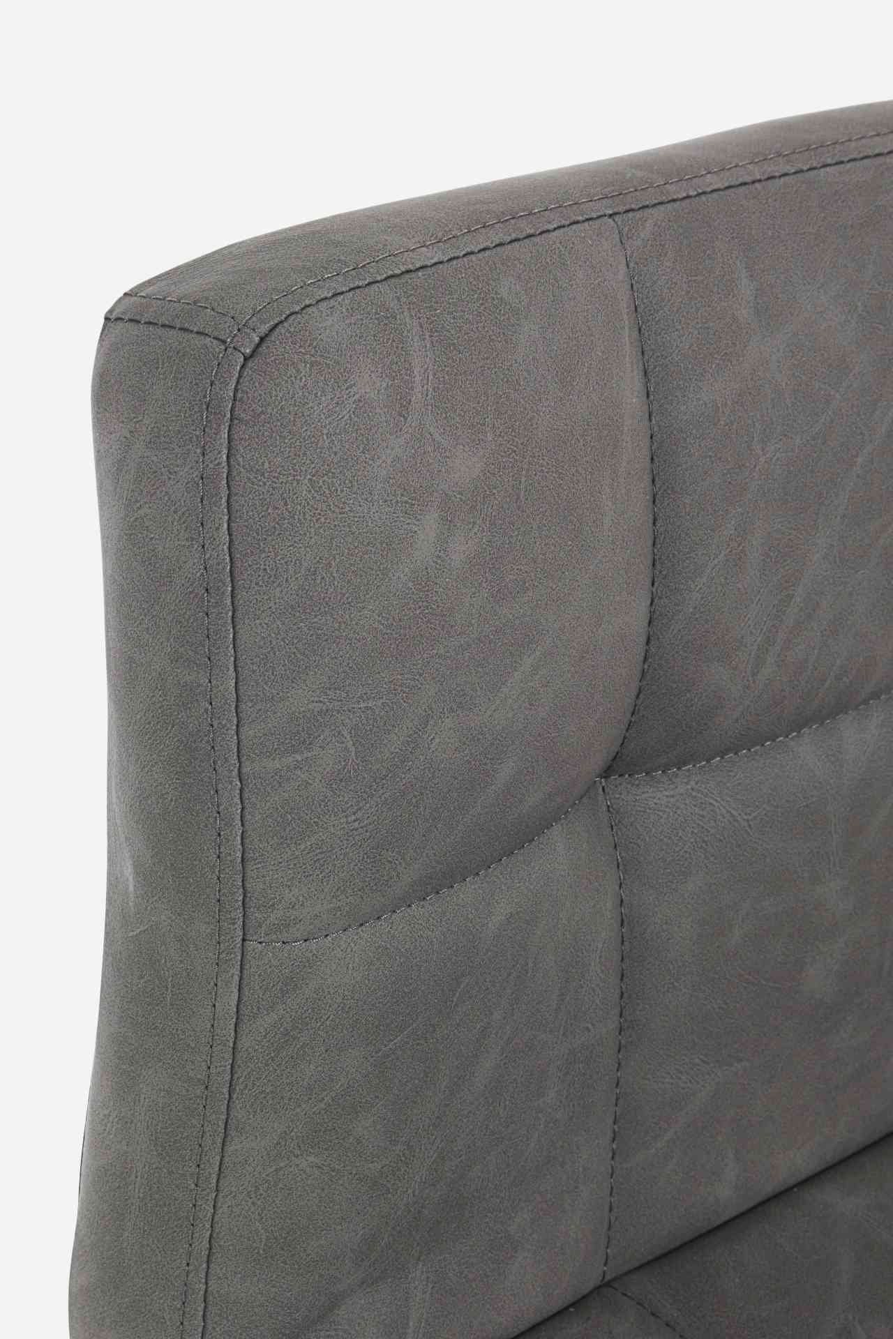 Der Barhocker Greyson überzeugt mit seinem klassischen Design. Gefertigt wurde er aus Kunstleder, welches einen dunkelgrauen Farbton besitzt. Das Gestell ist aus Metall und hat eine Anthrazit Farbe. Die Sitzhöhe des Hockers ist höhenverstellbar.