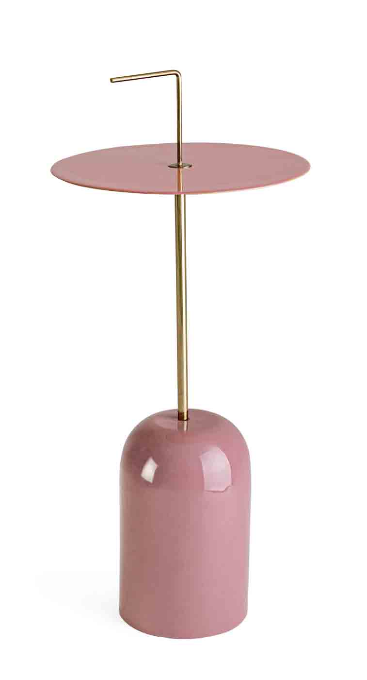 Beistelltisch Tulasi aus Metall, Rosa Beistelltisch Tulasi aus Metall, Rosa