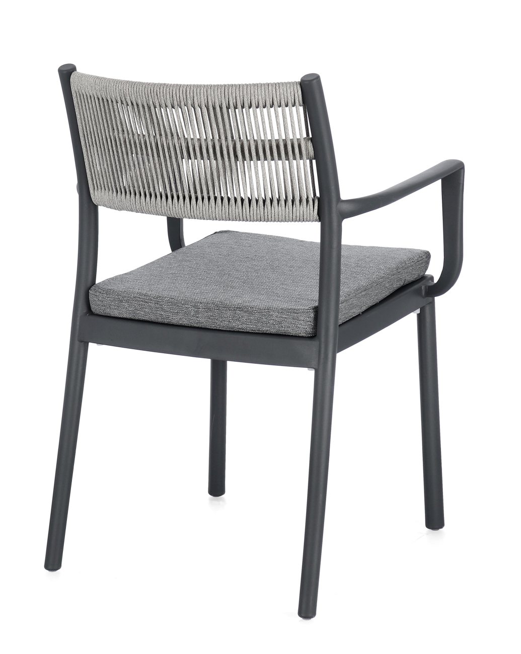 Gartenstuhl Alvin mit Armlehne, Anthrazit / Hellgrau