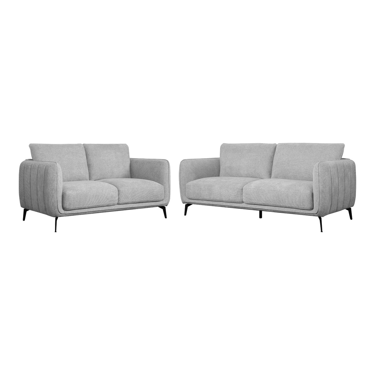2-Sitzer Sofa Alenes Stoff Hellgrau - mit Taschenfederkern & weicher Polsterung
