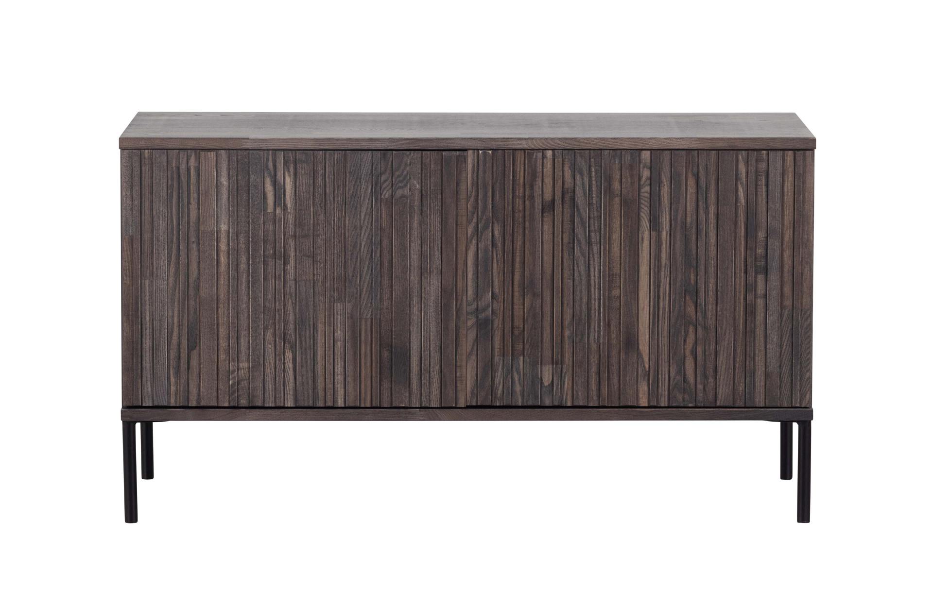 TV-Board Gravure aus Eschenholz 100 cm, Espresso