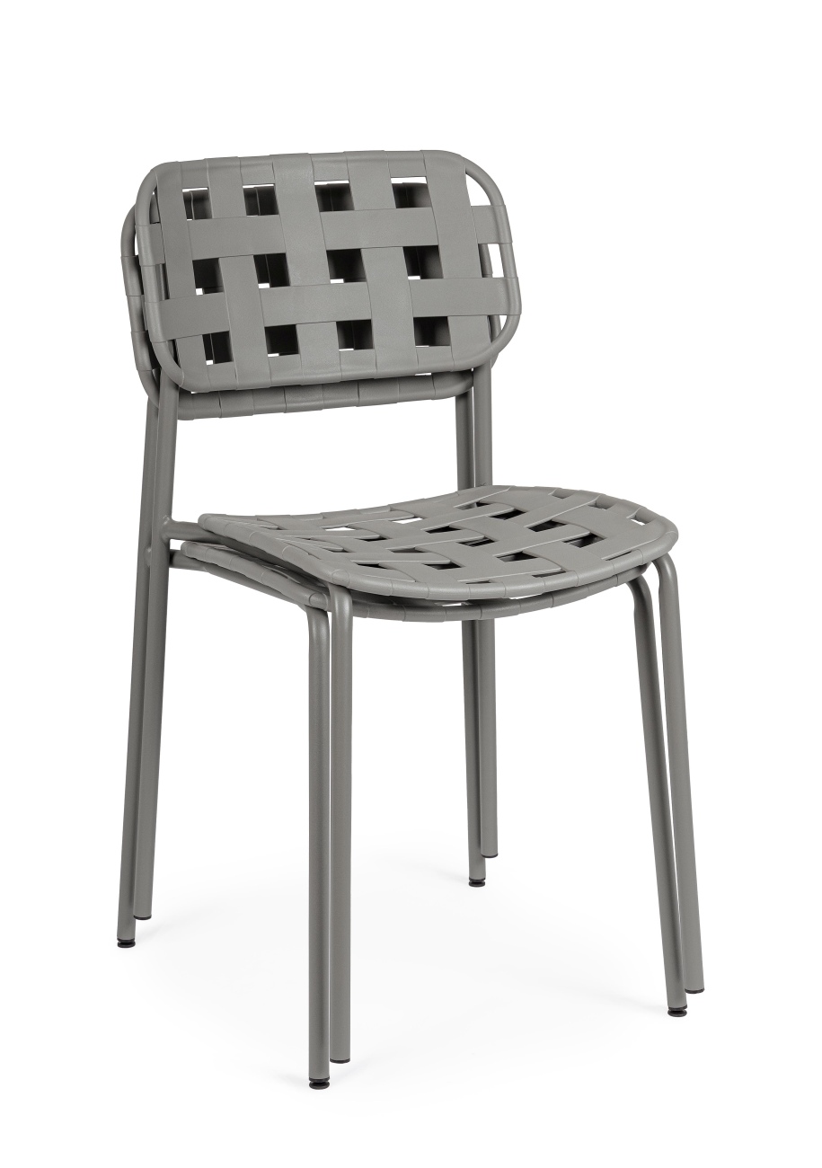 Gartenstuhl Clover aus Metall, Grau