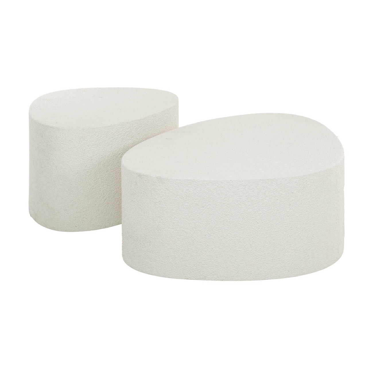 2er-Set Couchtisch Bulky Stone - Marmor-Komposit, Dreieckig 2er-Set Couchtisch Marbre - Marmor-Komposit, Säulengestell, Dreieckig