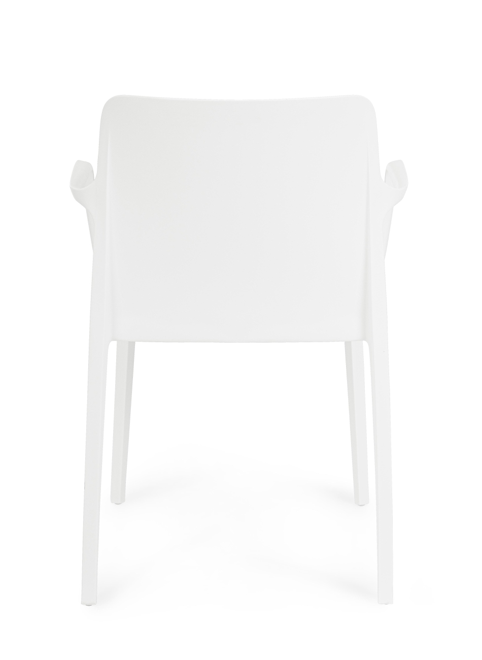 Stuhl Chloris 4er-Set mit Armlehne, Weiß