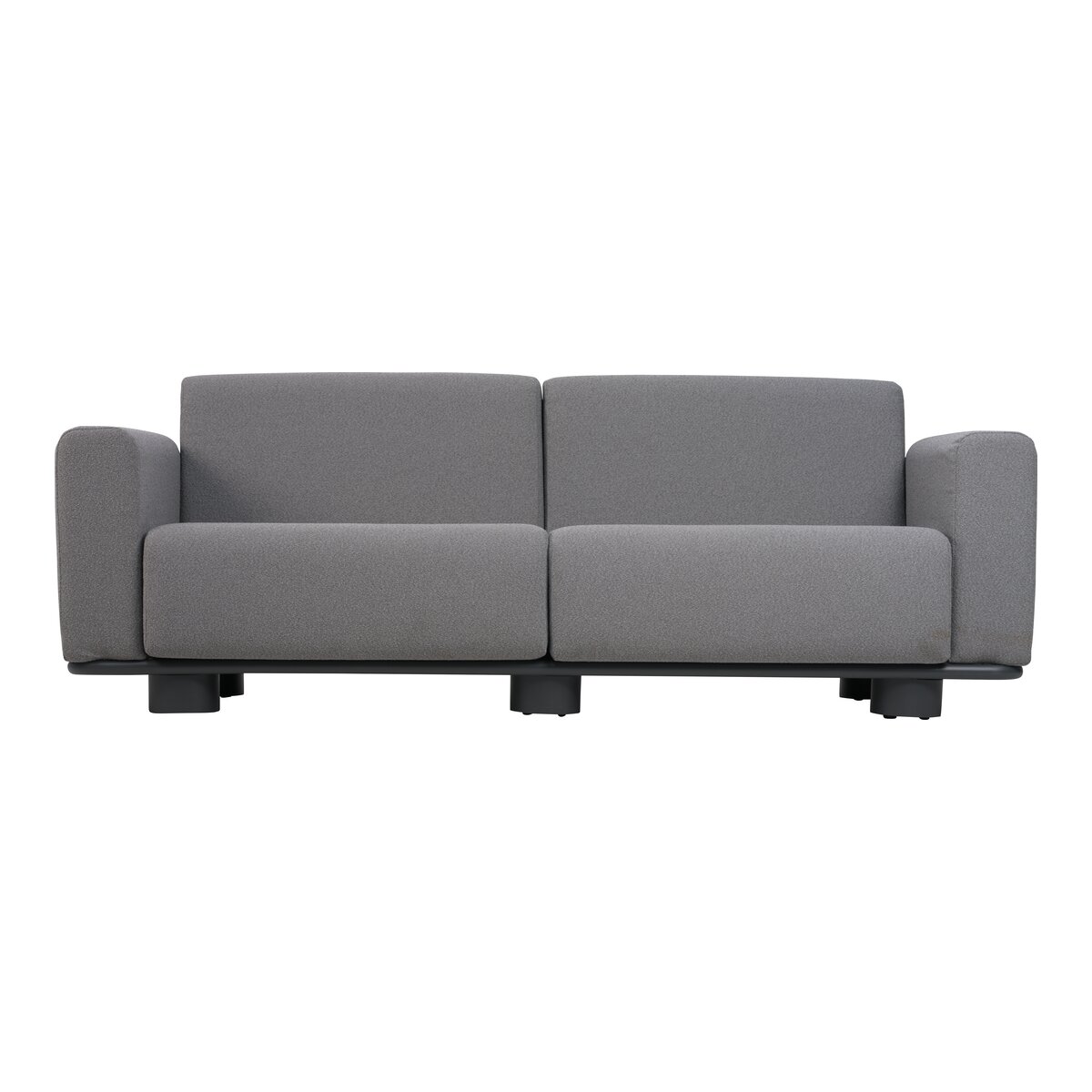 Gartensofa Bolster 2,5-Sitzer, Aluminium & Teddy-Stoff, Grau