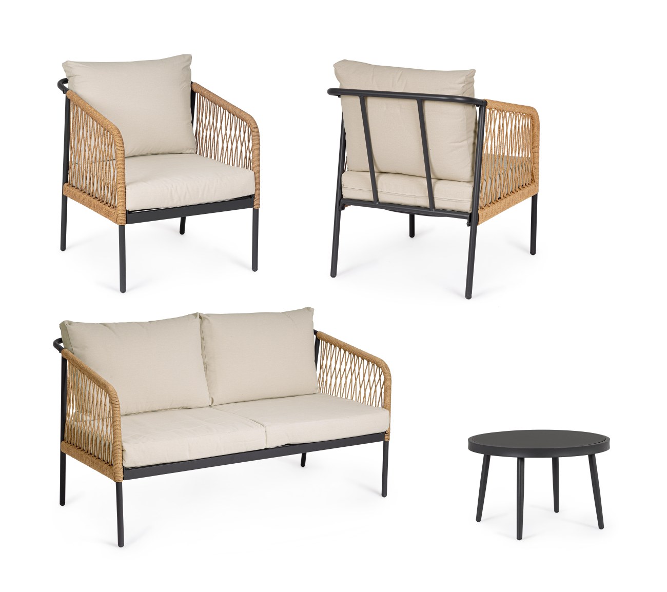 Garten-Set Felipe 4er Gruppe, Natur