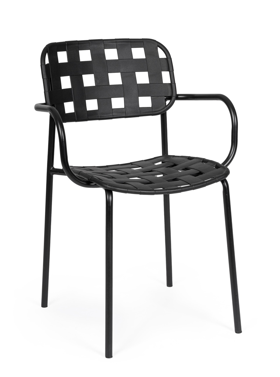 Gartenstuhl Clover mit Armlehne, Schwarz Gartenstuhl Clover 4er-Set mit Armlehne, Schwarz