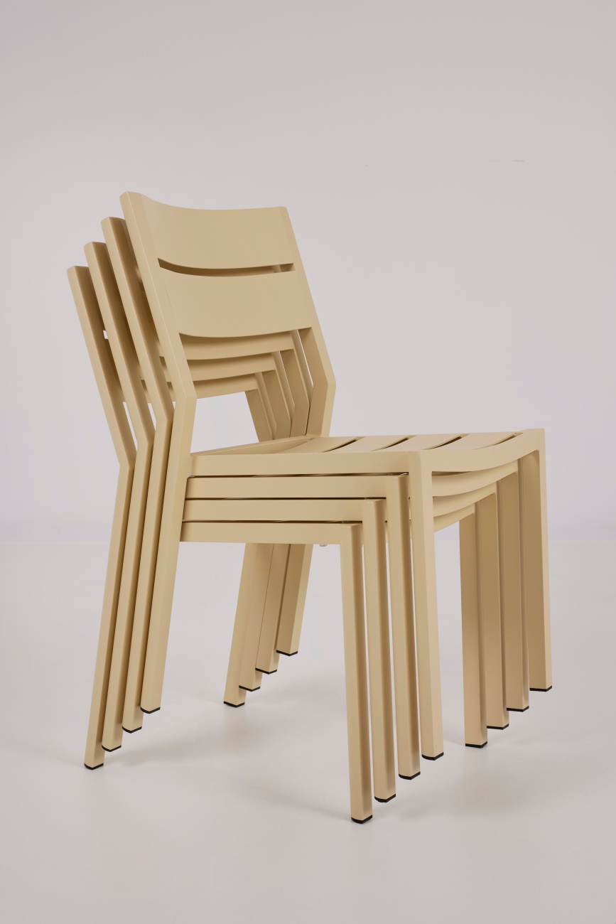 Gartenstuhl Delia aus Aluminium, Lemon