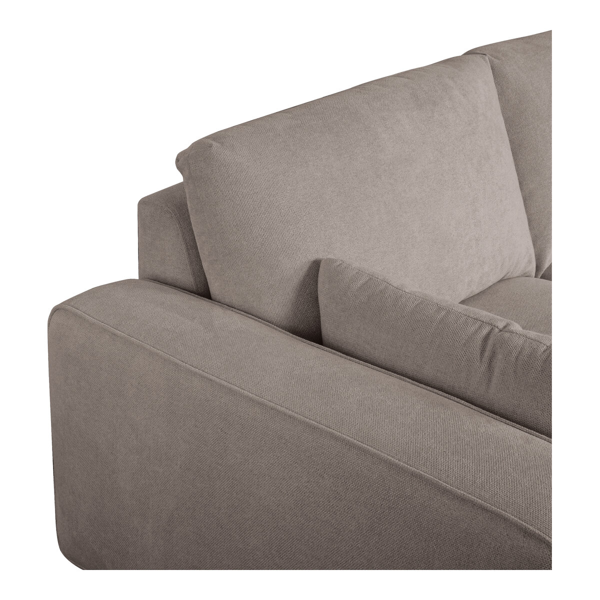 Ecksofa Fonora Taupe - Rechte Recamiere, Federkern & OEKO-TEX Stoff
