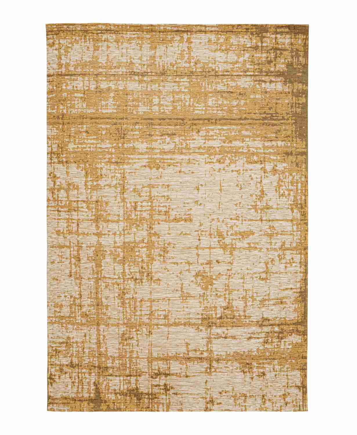 Der Teppich Yuno überzeugt mit seinem modernen Design. Gefertigt wurde die Vorderseite aus 50% Chenille, 30% Polyester und 20% Baumwolle, die Rückseite ist aus Latex. Der Teppich besitzt eine Senf Farbton und die Maße von 155x230 cm.
