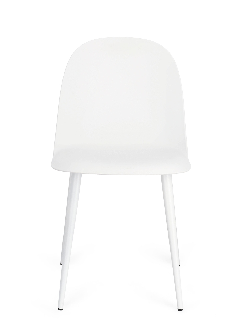 Esszimmerstuhl Ella 4er-Set aus Kunststoff, Weiß