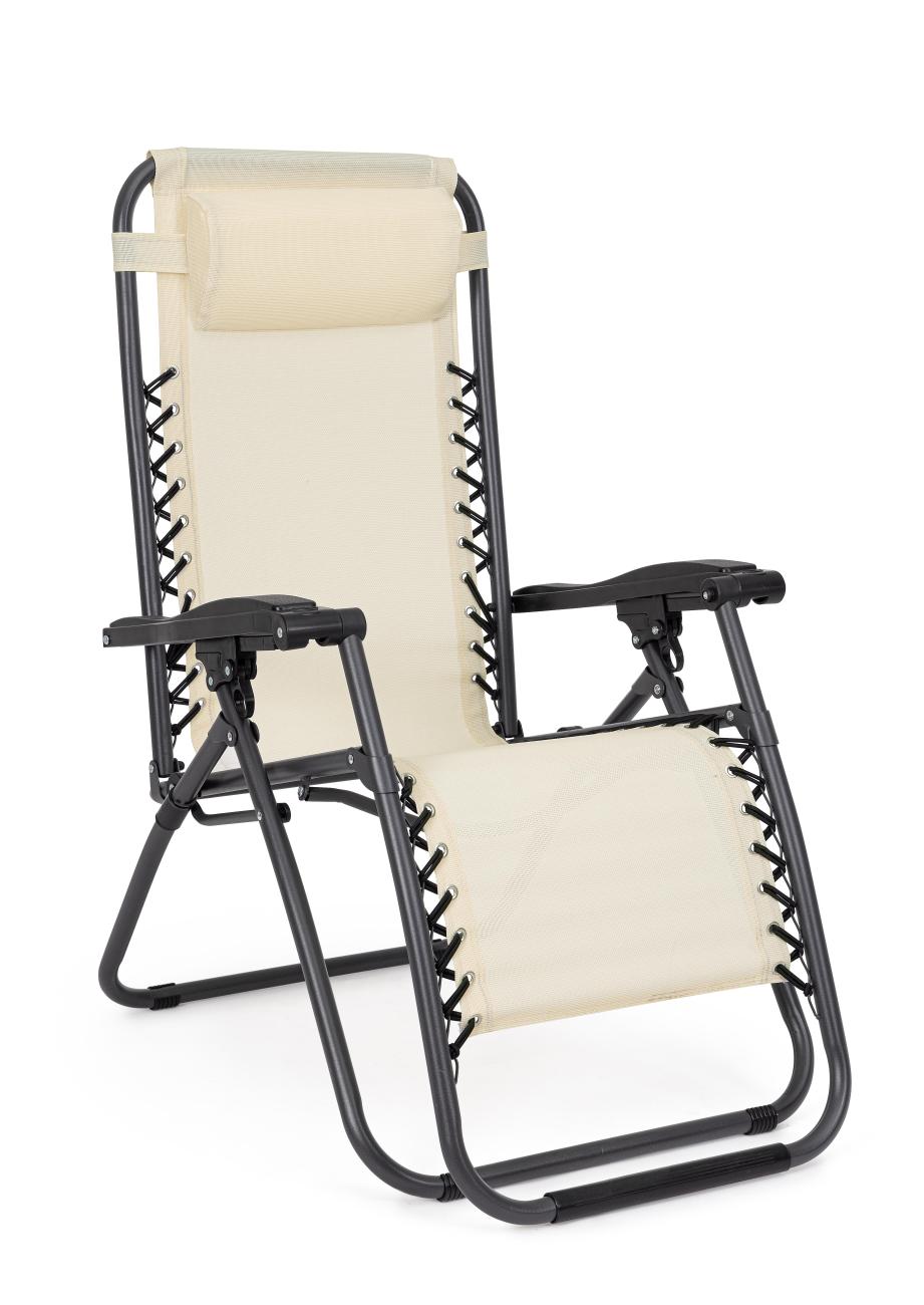 Liegestuhl Santana aus Metall, Creme Liegestuhl Santana 2er-Set aus Metall, Creme