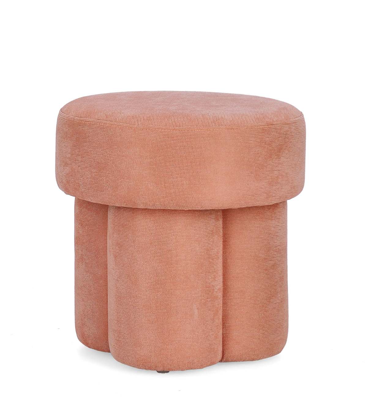 Hocker Glenda aus Stoff, Pfirsich