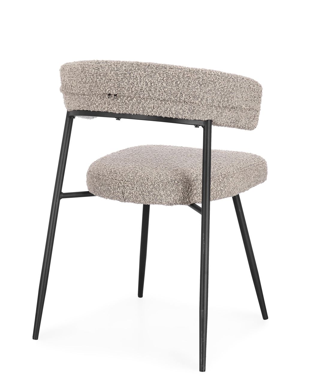 Esszimmerstuhl Amaia 4er-Set aus Boucle, Grau