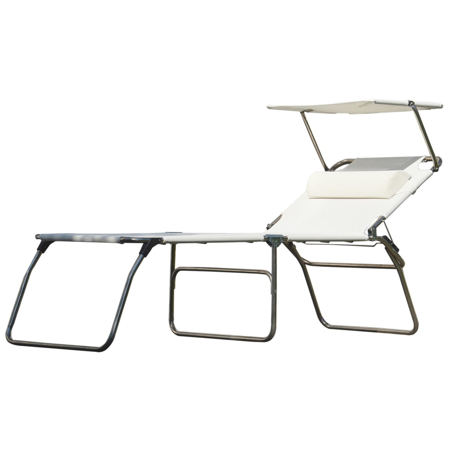 Dreibeinliege Amigo BIG mit Sonnenblende aus Aluminium, Weiß Dreibeinliege Amigo BIG mit Sonnenblende aus Aluminium, Weiß