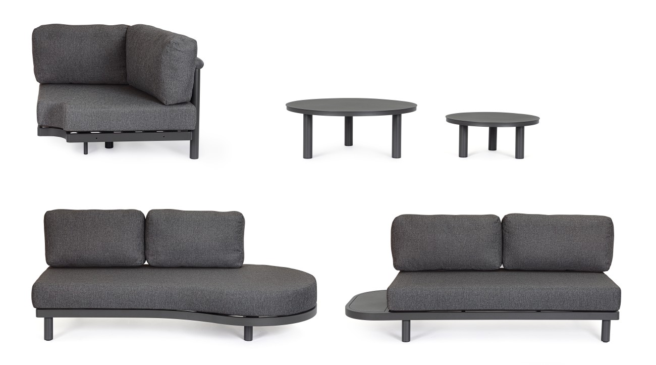 Gartenecksofa Hercules Inkl. Couchtisch-Set, Anthrazit